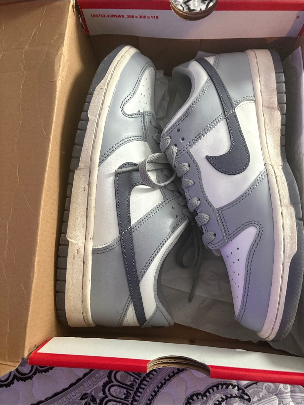 Nike Low-Top Sneakers in White and Light Gray